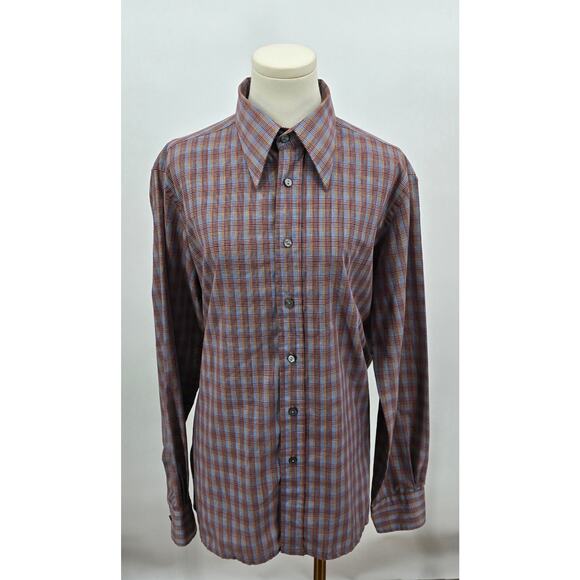 Vintage 1970's
Yves Saint Laurent
Plaid Dager Collar Plaid Button Down - Picture 1 of 6
